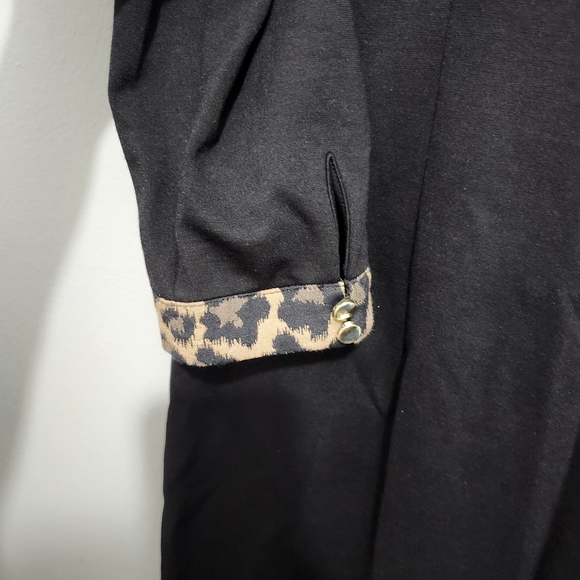 Talbots Black Dress with Leopard Accents Size 12P New Without Tags - Picture 4 of 8